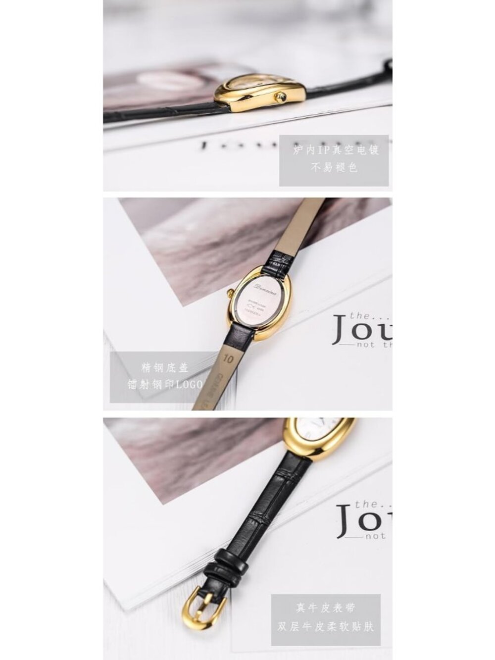 Women's Black Analog Quartz Elegant Dial Bangle Vintage Bracelet Wrist Watch - Picture 3 of 3
